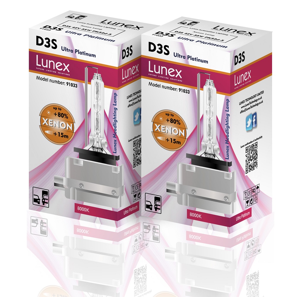 2 x D3S LUNEX XENON Genuine BULBS PK32d-5 35W Original Ultra