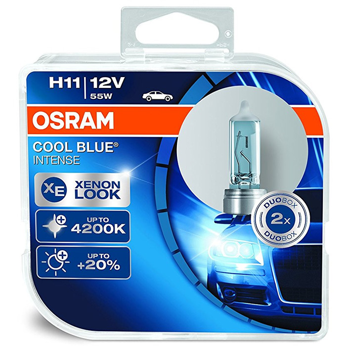 2x OSRAM Halogenlampe H11 COOL BLUE INTENSE CBI 12V 55W 64211CBI-HCB