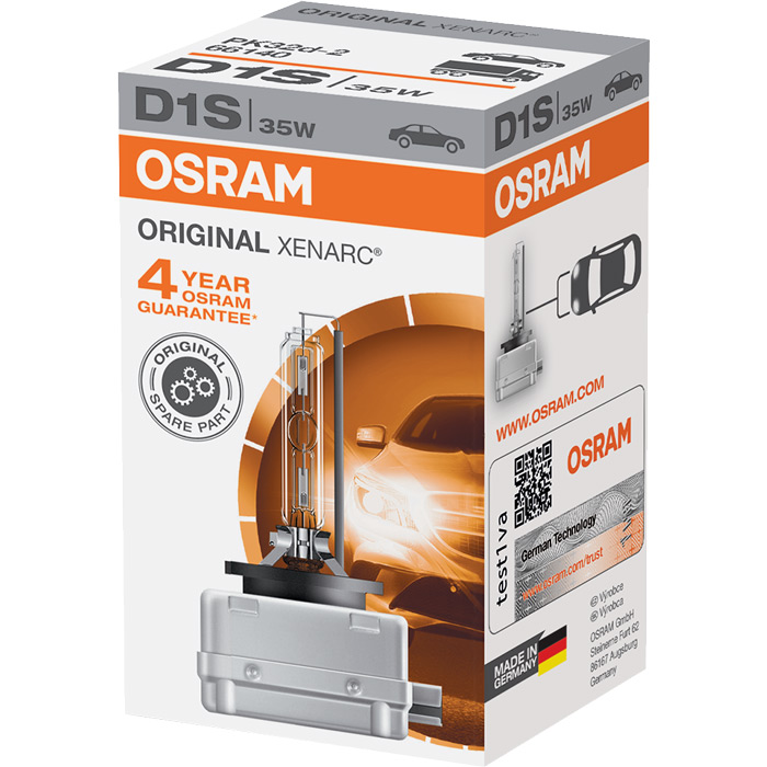66140 OSRAM XENARC ORIGINAL D1S 85V 35W 4300K Xenon Glödlampa,  fjärrstrålkastare